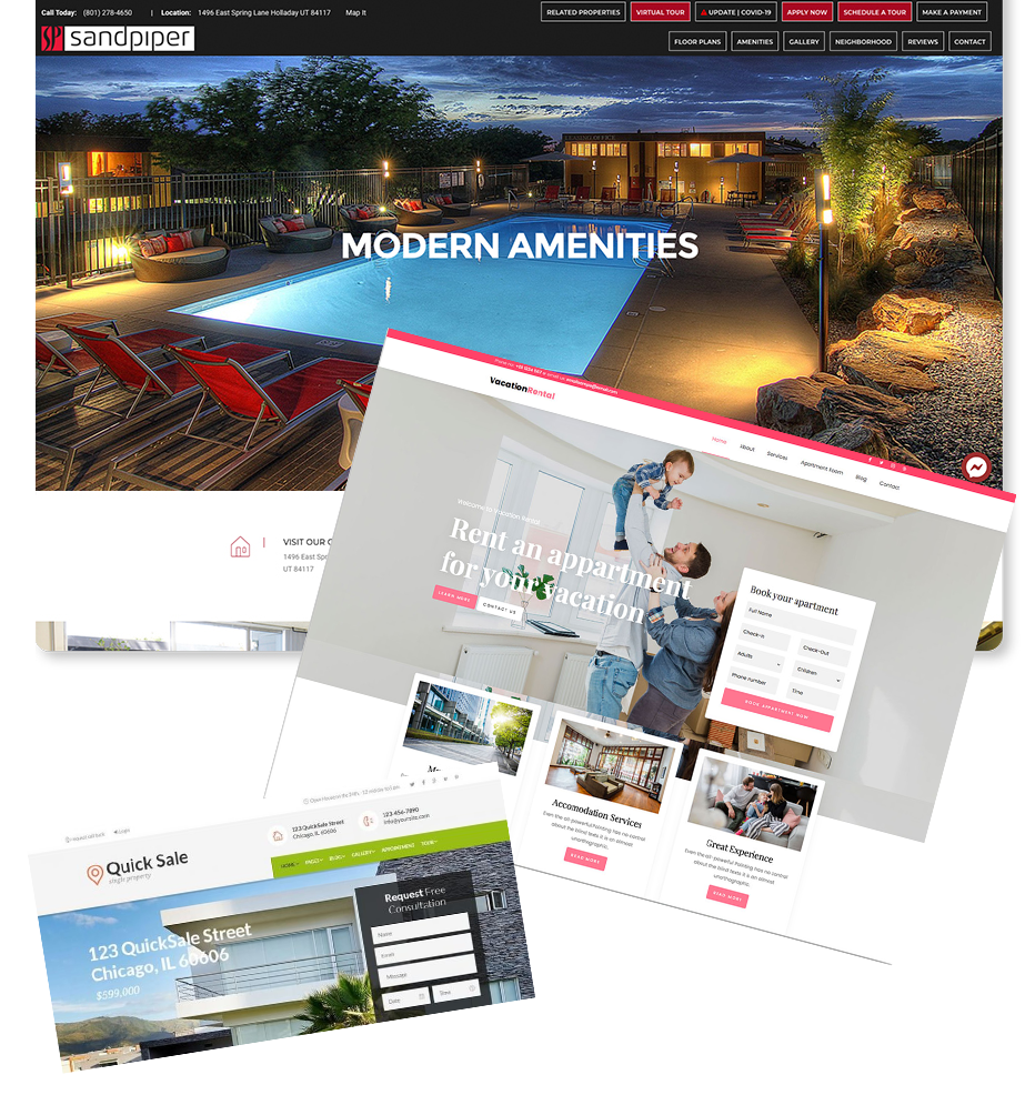 example websites created for 712RENT.COM.